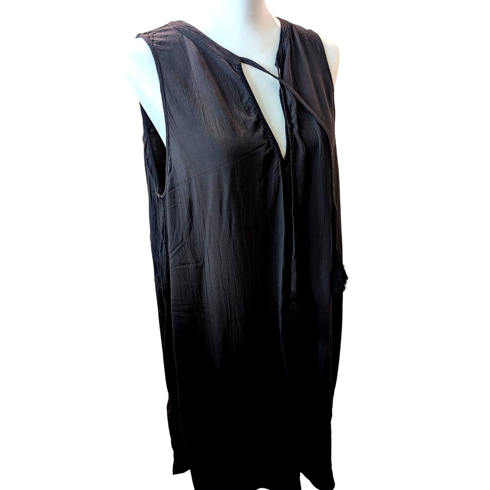 Lou & Gray Grey Tassel Dress Swimsuit Cover-Up Sleeveless Beach Cruise Large